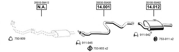 Система выпуска ОГ ASMET NI142010