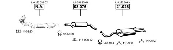 Система выпуска ОГ ASMET SK211045