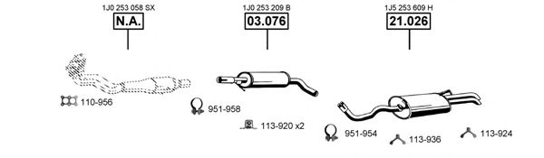 Система выпуска ОГ ASMET VA032660