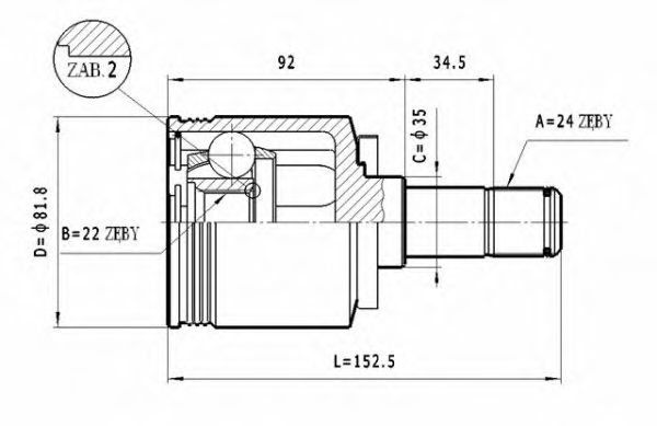 Шарнирный комплект, приводной вал STATIM CW.034