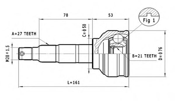 Шарнирный комплект, приводной вал STATIM C.605