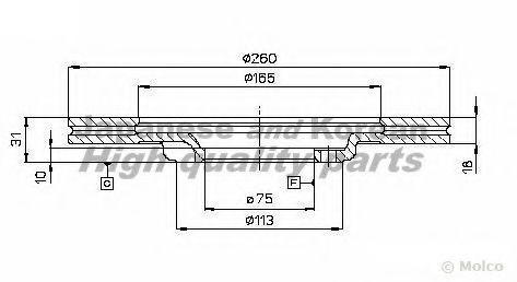 Тормозной диск ASHUKI 0990-6303