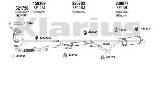 Система выпуска ОГ KLARIUS 930893E