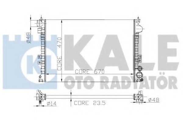 Радиатор, охлаждение двигателя KALE OTO RADYATÖR 217500