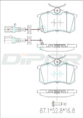 Комплект тормозных колодок, дисковый тормоз DITAS DFB2387