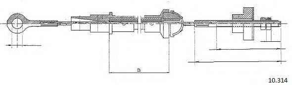Трос, управление сцеплением CABOR 10314