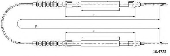 Трос, стояночная тормозная система CABOR 10.4725
