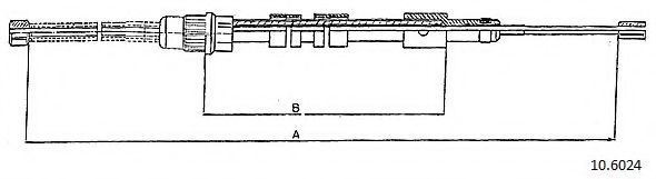 Трос, стояночная тормозная система CABOR 10.6024