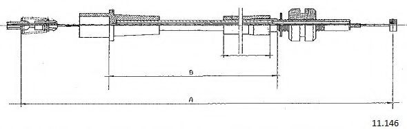 Тросик газа CABOR 11146