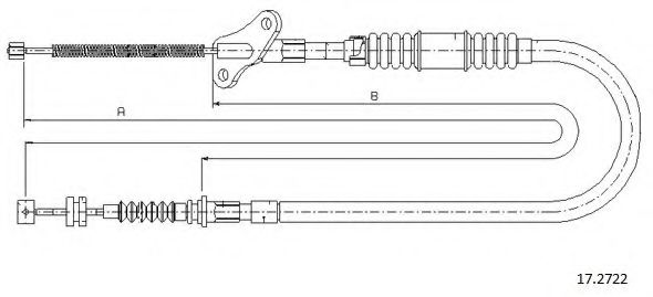 Трос, стояночная тормозная система CABOR 17.2722
