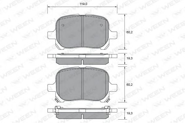 Комплект тормозных колодок, дисковый тормоз WEEN 151-2677