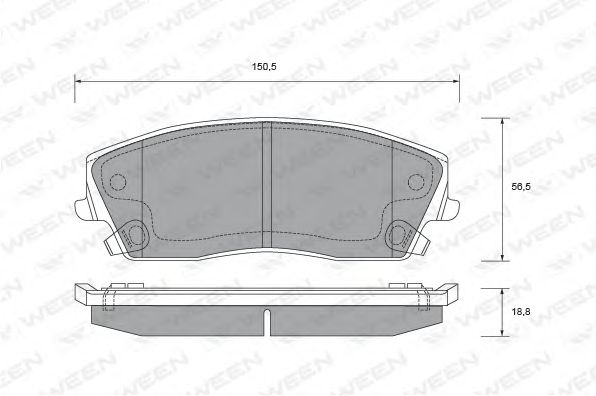 Комплект тормозных колодок, дисковый тормоз WEEN 151-2722