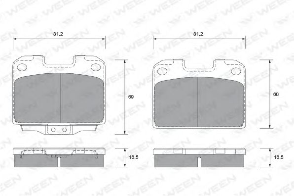 Комплект тормозных колодок, дисковый тормоз WEEN 151-2124