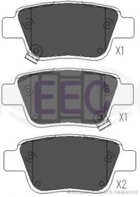 Комплект тормозных колодок, дисковый тормоз EEC BRP1334