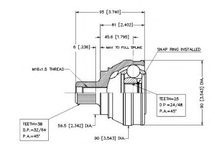 Шарнирный комплект, приводной вал VEMA 18464
