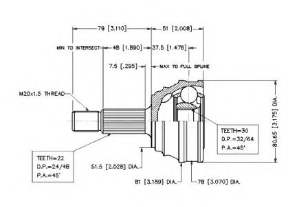 Шарнирный комплект, приводной вал VEMA 18574