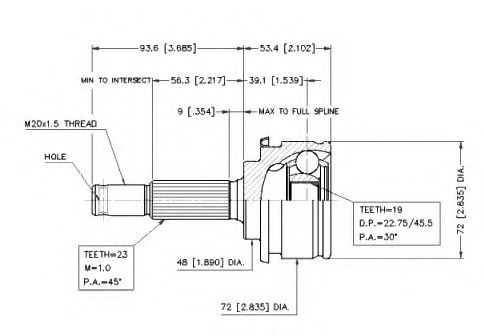 Шарнирный комплект, приводной вал VEMA 18655