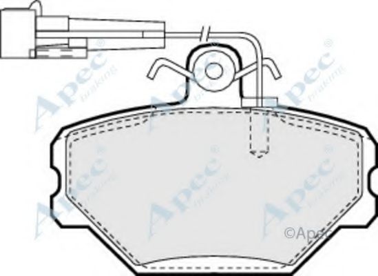 Комплект тормозных колодок, дисковый тормоз APEC braking PAD874