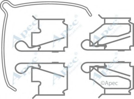 Комплектующие, тормозные колодки APEC braking KIT440