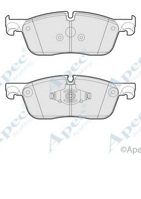 Комплект тормозных колодок, дисковый тормоз APEC braking PAD2061