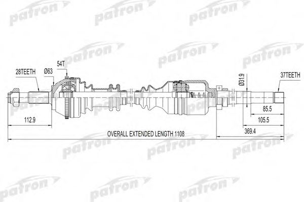 Приводной вал PATRON PDS0085