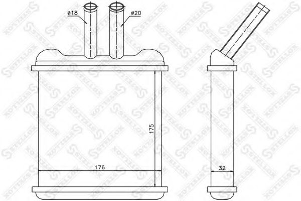 Теплообменник, отопление салона STELLOX 10-35074-SX