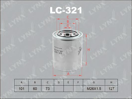 Масляный фильтр LYNXauto LC-321