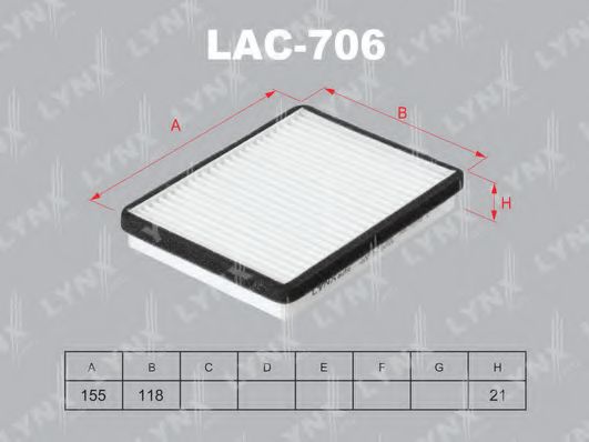 Фильтр, воздух во внутренном пространстве LYNXauto LAC-706