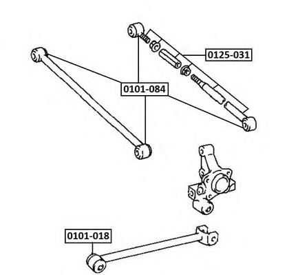 Рычаг независимой подвески колеса, подвеска колеса ASVA 0125-031