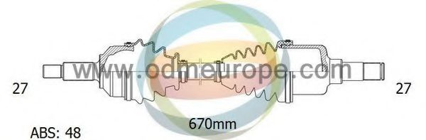 Приводной вал ODM-MULTIPARTS 18-121191