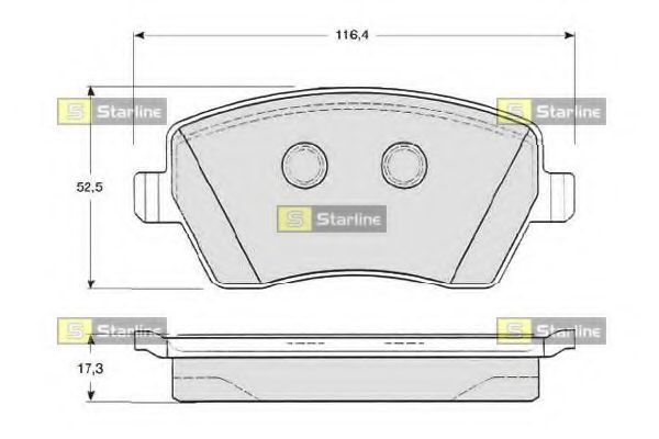 Комплект тормозных колодок, дисковый тормоз STARLINE BD S331P