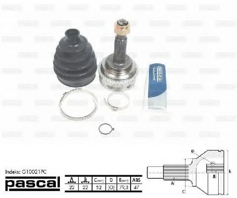 Шарнирный комплект, приводной вал PASCAL G10021PC