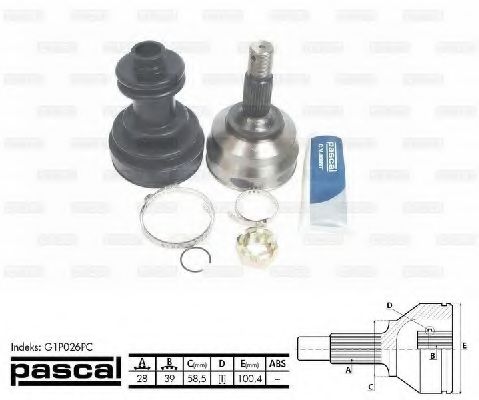 Шарнирный комплект, приводной вал PASCAL G1P026PC