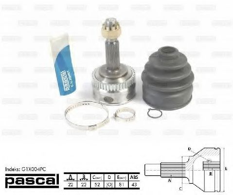 Шарнирный комплект, приводной вал PASCAL G1X004PC