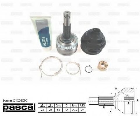 Шарнирный комплект, приводной вал PASCAL G1X030PC