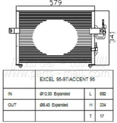 Конденсатор, кондиционер PARTS-MALL PXNCA-038