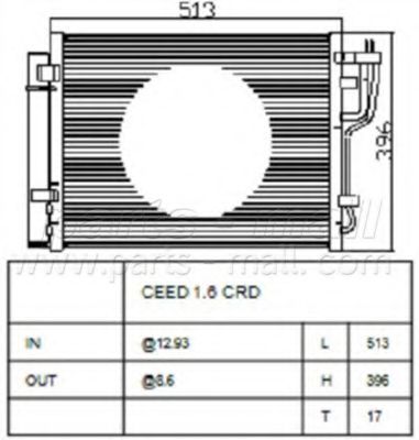 Конденсатор, кондиционер PARTS-MALL PXNCA-106