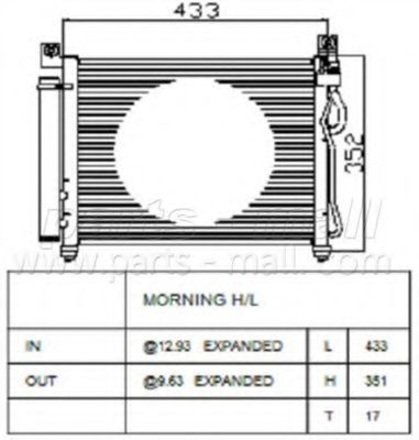 Конденсатор, кондиционер PARTS-MALL PXNCB-042