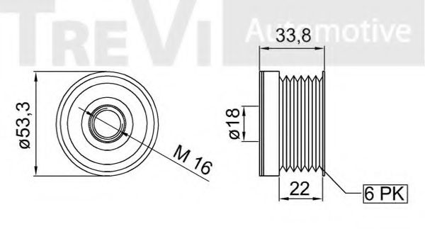Механизм свободного хода генератора TREVI AUTOMOTIVE F00MA47701