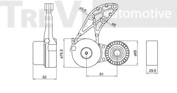 Натяжная планка, поликлиновой ремень TREVI AUTOMOTIVE TA1952