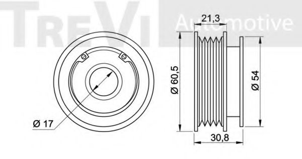 Паразитный / ведущий ролик, поликлиновой ремень TREVI AUTOMOTIVE A1027