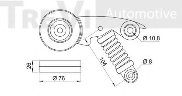 Натяжная планка, поликлиновой ремень TREVI AUTOMOTIVE TA1849