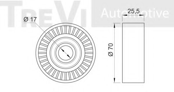 Паразитный / ведущий ролик, поликлиновой ремень TREVI AUTOMOTIVE T3048