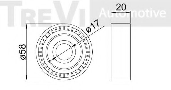 Паразитный / ведущий ролик, поликлиновой ремень TREVI AUTOMOTIVE TA2081