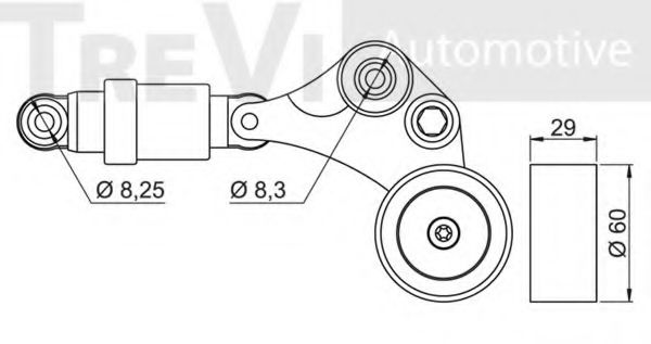 Натяжная планка, поликлиновой ремень TREVI AUTOMOTIVE A1382