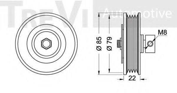 Натяжной ролик, поликлиновой  ремень TREVI AUTOMOTIVE TA1914