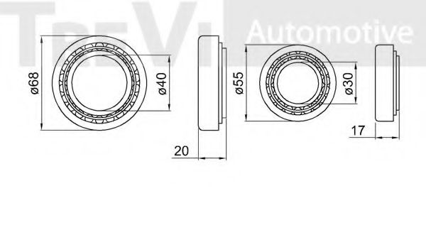 Комплект подшипника ступицы колеса TREVI AUTOMOTIVE 335025