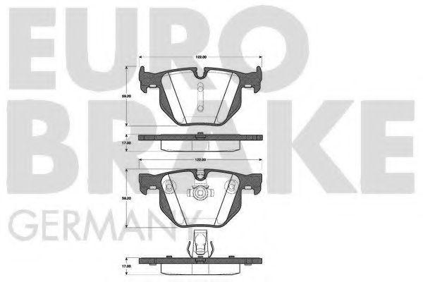 Комплект тормозных колодок, дисковый тормоз EUROBRAKE 5502221526