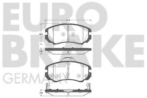 Комплект тормозных колодок, дисковый тормоз EUROBRAKE 5502223425