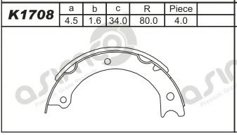 Комплект тормозных колодок ASIMCO K1708